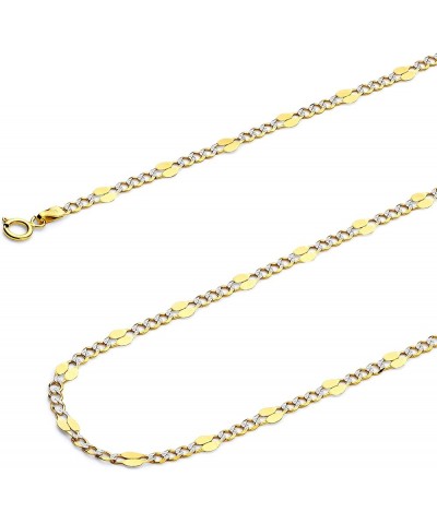 14K Solid Gold Stamped Figaro Chains (Select Options) 22 Inches White And Yellow Gold $165.12 Necklaces