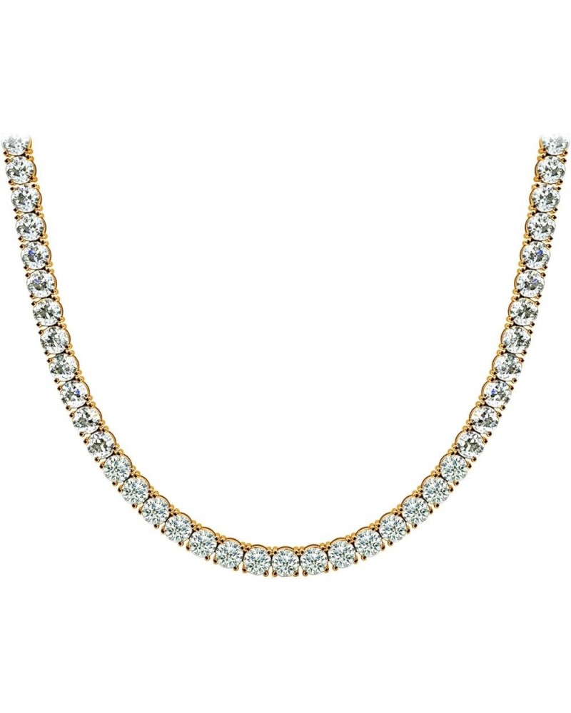 Unisex Sterling Silver 4mm Cubic Zirconia Tennis Necklace Available in 16"-36" … Gold 22 Inches $42.21 Necklaces