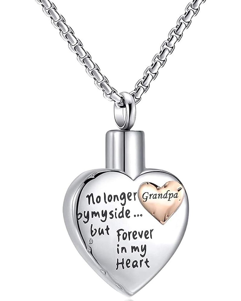 Heart Urn Necklaces for Ashes "No Longer by My Side But Forever in My Heart" Cremation Jewelry Keepsake Memorial Necklace Gra...