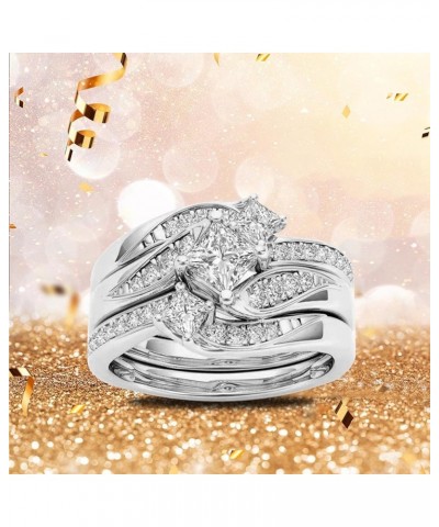 Silver Gold Ring Gifts for Women Wedding Eternity Bands Promise Rings Delicate Design Knot Set Silver 10 $3.84 Rings