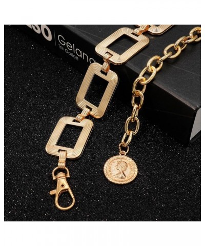 Metal Waist Chain for Women Body Belly Belt Chain Belt for Dress Vest Jeans Square Gold XL: Length 150cm/59.1in $10.58 Body J...