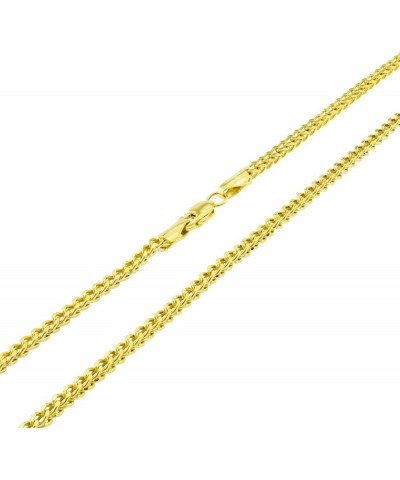 10k Yellow Gold 2.5mm Franco Chain Box Square Wheat Pendant Necklace, Mens Womens Jewelry 16" 18" 20" 22" 24" 26" 28" 30 24 $...