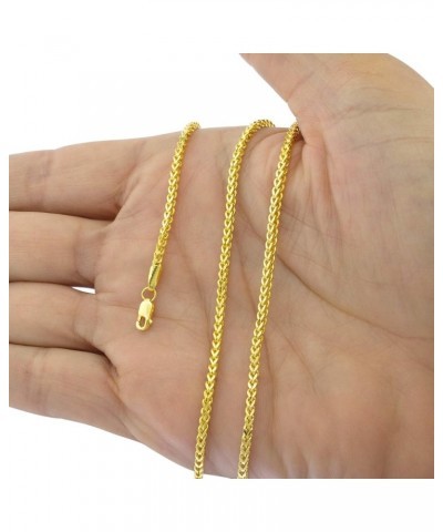 10k Yellow Gold 2.5mm Franco Chain Box Square Wheat Pendant Necklace, Mens Womens Jewelry 16" 18" 20" 22" 24" 26" 28" 30 24 $...