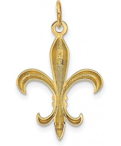 14k Yellow Gold Fleur De Lis Flower Necklace Charm Pendant Fine Jewelry For Women Gifts For Her $77.98 Necklaces