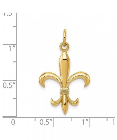 14k Yellow Gold Fleur De Lis Flower Necklace Charm Pendant Fine Jewelry For Women Gifts For Her $77.98 Necklaces