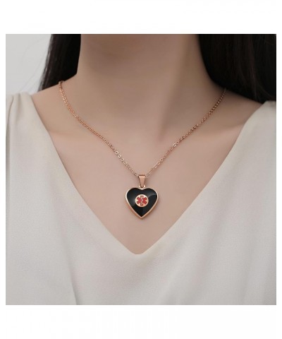 Free Engraving Heart Charm Medical ID Alert Necklaces for Women SILVER / BLACK type 1 diabetes $12.37 Necklaces