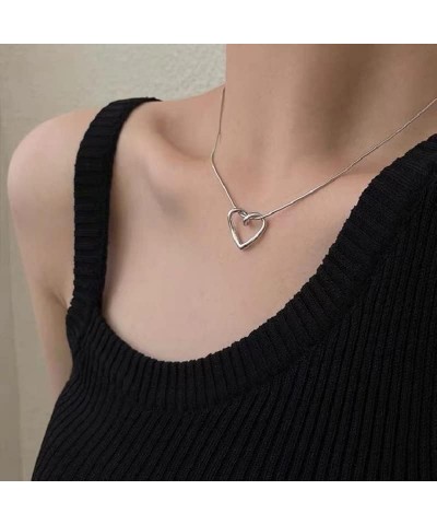 Cute Heart Necklaces for Women Simple Hollow Heart Necklace $6.11 Necklaces