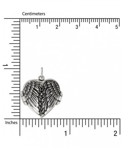 Sterling Silver 925 Angel Wings Flying Heart Locket Pendant Necklace,18" Snake Chain $21.93 Necklaces