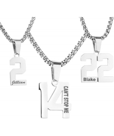 Custom Engraved Number Necklace - Personalized Stainless Steel Sports Chains 42 $35.74 Necklaces