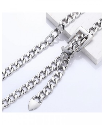 Chain Belt for Women Alloy Chunky Wasit Chain Adjustable Punk Link Belly Body Chain for Jeans Dresses 41.3IN Silver $8.84 Bod...