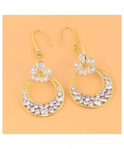 Gold Earrings for Women 18K Gold Plated Cubic Zirconia Drop Earrings Blossoms Moon Dangle Earrings $12.95 Earrings