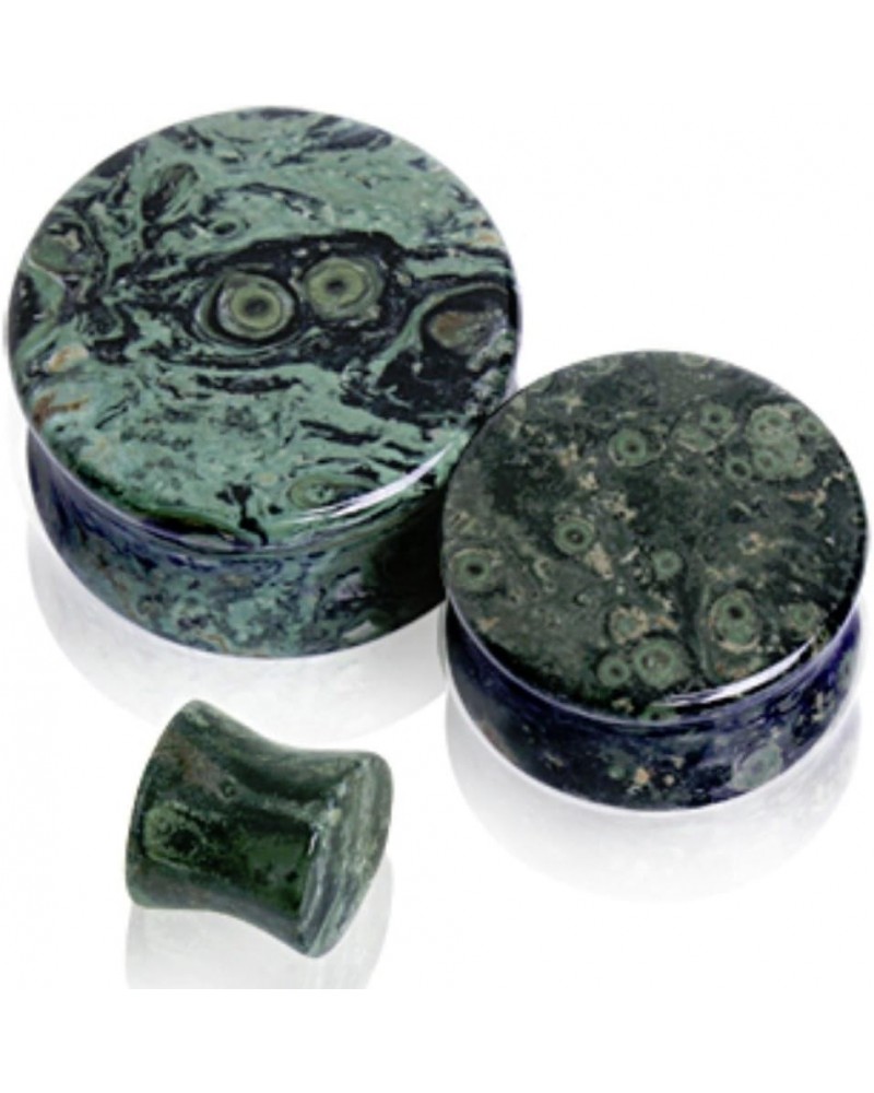 Natural Green Eye Jasper Stone Saddle Plug 5/8 $9.00 Body Jewelry