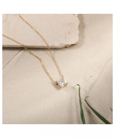 Cubic Zirconia Necklace Layered Necklace for Women Sterling Silver Dainty Gold Necklaces for Women Pendant Necklace Layering ...