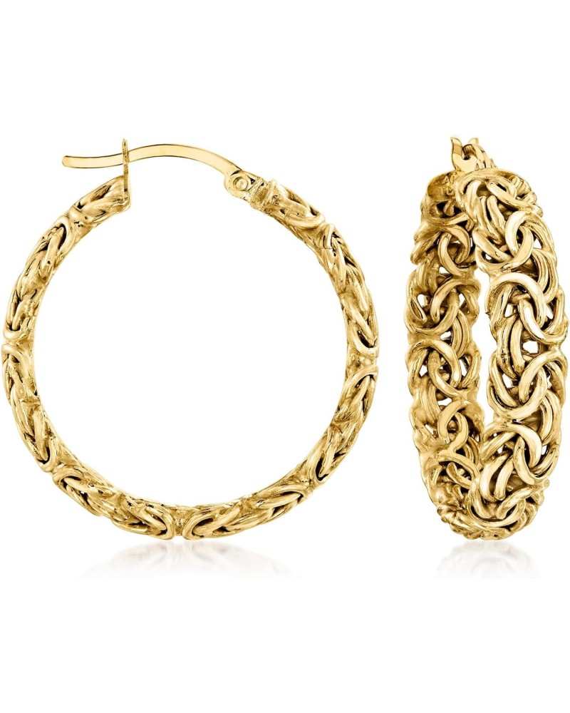 Canaria 10kt Yellow Gold Medium Byzantine Hoop Earrings $94.24 Earrings