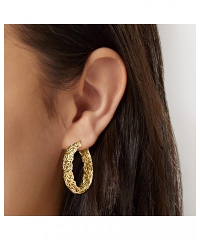 Canaria 10kt Yellow Gold Medium Byzantine Hoop Earrings $94.24 Earrings