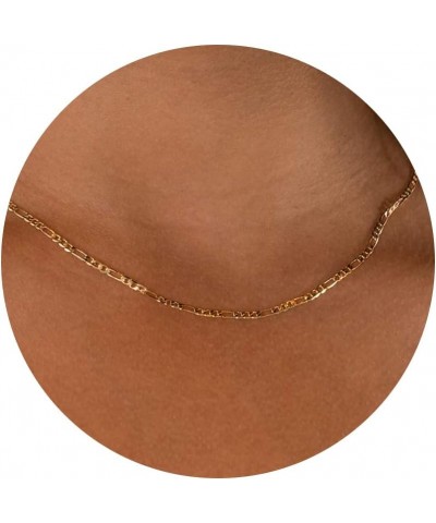 Gold Dainty Choker Necklace for Women, 14k Gold Plated Layered Satellite Bead Choker Thin Trendy Layering Paperclip Necklaces...