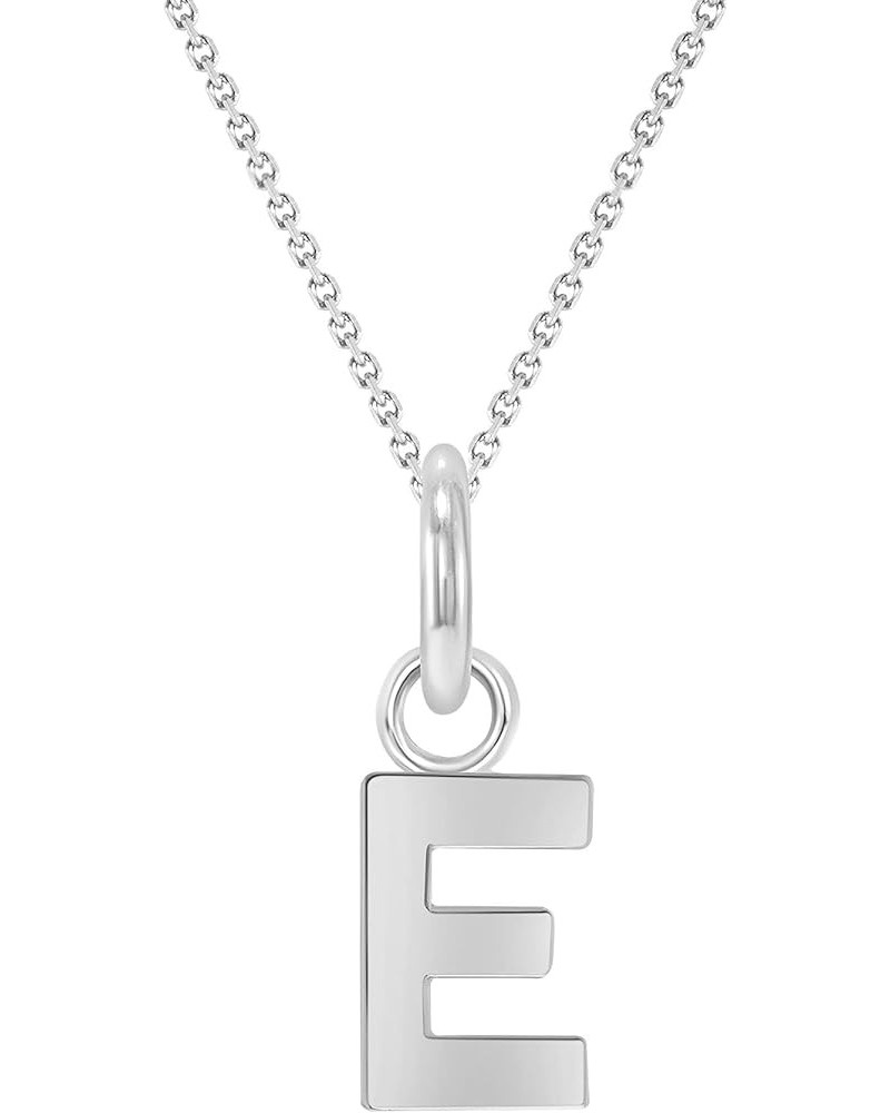 Solid 10k White Gold Personalized Mini Initial Letter A-Z Pendant Necklace 20.0 Inches E $38.95 Necklaces