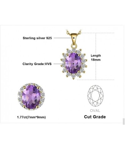 Princess Diana Kate Middleton Natural Amethyst Citrine Garnet Peridot Topaz Created Ruby Sapphire Simulated Emerald Pendant N...