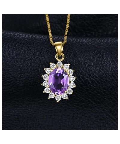 Princess Diana Kate Middleton Natural Amethyst Citrine Garnet Peridot Topaz Created Ruby Sapphire Simulated Emerald Pendant N...