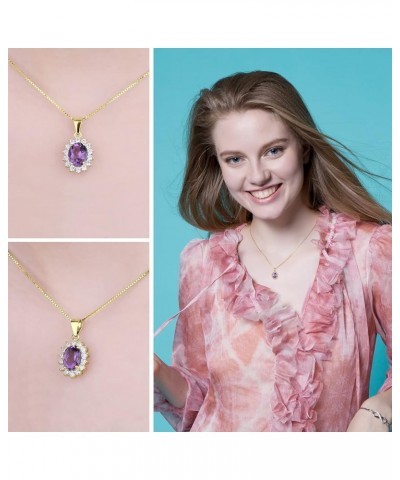 Princess Diana Kate Middleton Natural Amethyst Citrine Garnet Peridot Topaz Created Ruby Sapphire Simulated Emerald Pendant N...