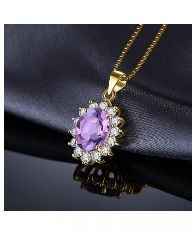 Princess Diana Kate Middleton Natural Amethyst Citrine Garnet Peridot Topaz Created Ruby Sapphire Simulated Emerald Pendant N...