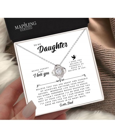 Daughter Gifts From Dad, To My Daughter Necklace From Dad, Daughter Necklace, Love Knot Necklace, Father Daughter Necklace, B...