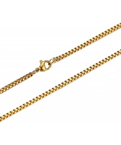 Box Chain Necklace for Men Women Stainless Steel Rock Hip Hop Collarbone Chain Jewelry Width 2.5mm Gold 65.0 Centimeters $8.8...