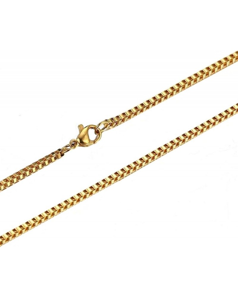 Box Chain Necklace for Men Women Stainless Steel Rock Hip Hop Collarbone Chain Jewelry Width 2.5mm Gold 65.0 Centimeters $8.8...