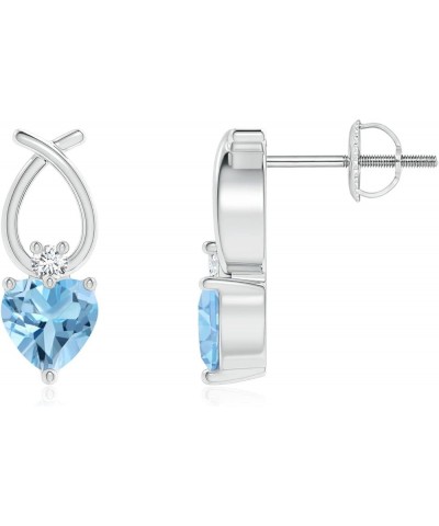 Natural Swiss Blue Topaz Stud Earrings for Women Girls in Sterling Silver/14K Solid Gold/Platinum | December Birthstone Jewel...