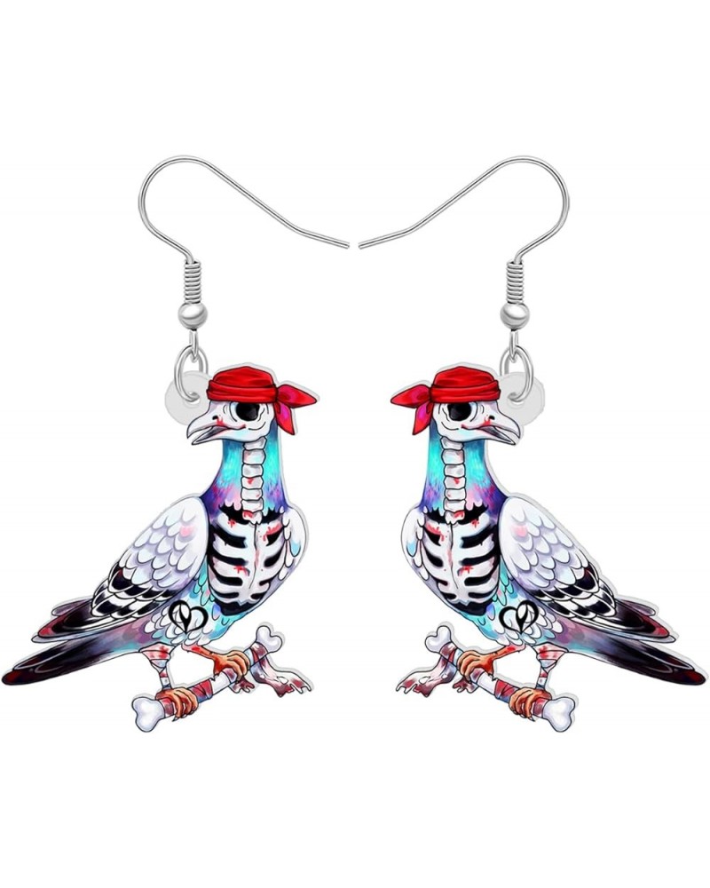 Acrylic Halloween Sweet Pirate Skull Earrings Drop Dangle Fashion Charms Jewelry For Women Girls Gift Pirate Pigeon B $6.23 E...