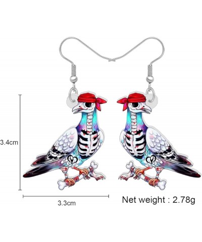 Acrylic Halloween Sweet Pirate Skull Earrings Drop Dangle Fashion Charms Jewelry For Women Girls Gift Pirate Pigeon B $6.23 E...