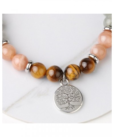 Tree of Life Charms 8 mm Crystal Bracelets Original Natural Stone Tiger Eye Labradorite Stress Healing Amethyst $10.93 Bracelets