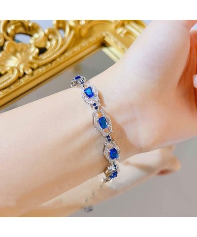 14K Gold Tanzanite Bracelet with Natural Blue Pendant and Delicate Sapphire, Beautiful Jewelry Gift, Gift for Mom Style2 $93....