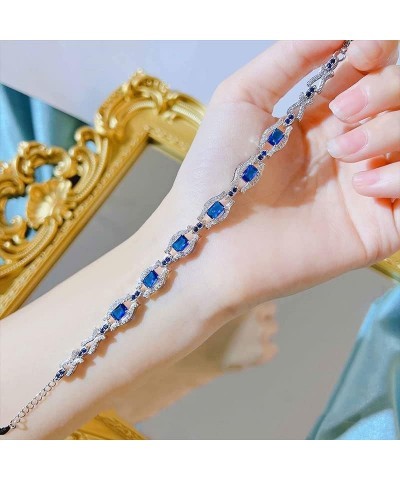 14K Gold Tanzanite Bracelet with Natural Blue Pendant and Delicate Sapphire, Beautiful Jewelry Gift, Gift for Mom Style2 $93....