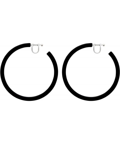 Clip On Hoop Earrings for Women Not Pierced Gold Silver Face Chunky Large Black Red Blue Green White Comfortable Dangle Coil ...