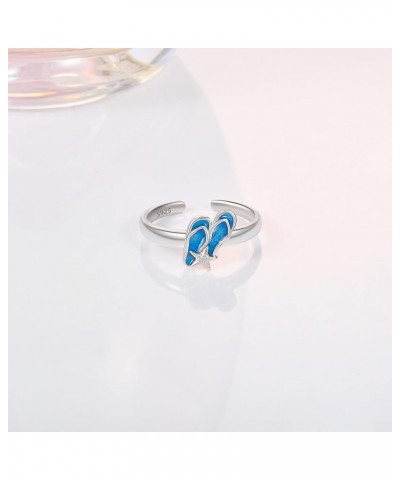 Ocean Style Rings 925 Sterling Silver Ocean Style Rings Dainty Ocean Animal Rings Hypoallergenic Seaside Rings for Women Fash...