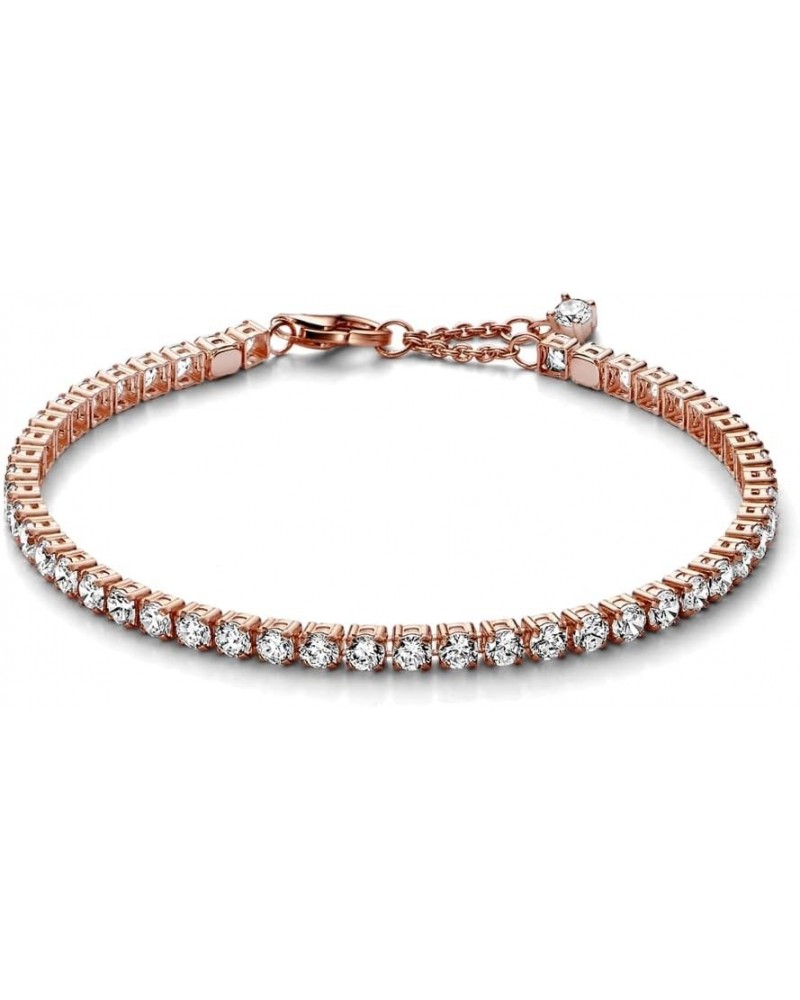 Sparkling Tennis Bracelet - Cubic Zirconia Rose Gold Bracelet for Women Timeless Collection - Gift for Her - With Gift Box 6....