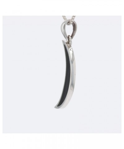 Dark Crescent Moon Sterling Silver Pendant Necklace 18" Created Black Onyx $29.15 Necklaces