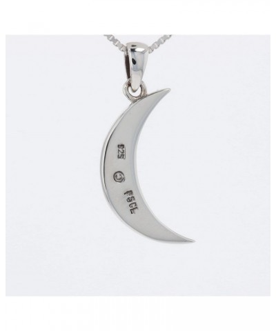 Dark Crescent Moon Sterling Silver Pendant Necklace 18" Created Black Onyx $29.15 Necklaces