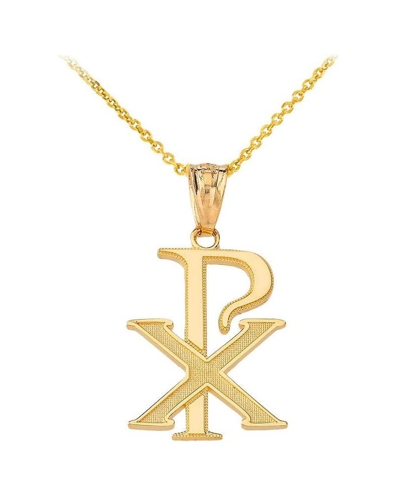 Certified 14k Gold Chi Rho PX XP Christogram Symbol Pendant Necklace Yellow Gold 16.0 Inches $113.09 Necklaces