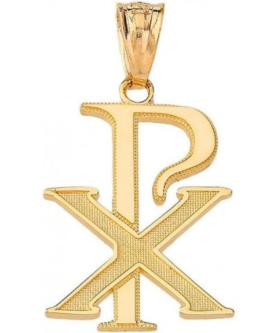 Certified 14k Gold Chi Rho PX XP Christogram Symbol Pendant Necklace Yellow Gold 16.0 Inches $113.09 Necklaces