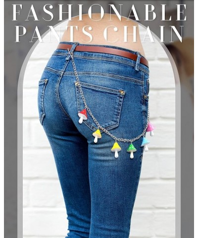 6 Pieces Chain Belt Jeans Pants Chain Goth Multi Layer Chains Heart Butterfly Lock Charm Waist Chain Wallet Chain Pocket Chai...