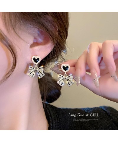 Bow Earrings Gold Silver Bow Earrings for Women Exquisite and Elegant Pearl Bow Earrings Bow Earrings Stud pearl $7.27 Earrings