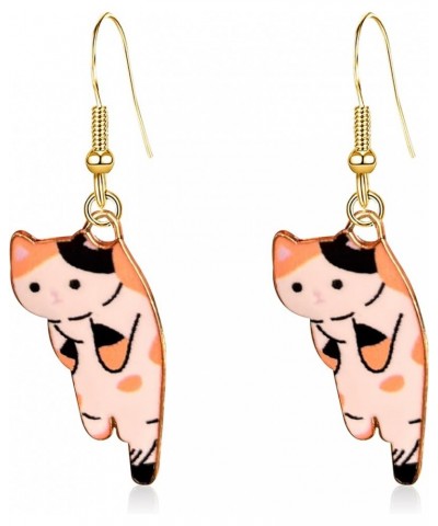 Aesthetic kawaii Cute Animal Cat Dangle Earrings for Women Girl Cartoon Cat Drop Earring Party Jewelry Gifts Multi $6.35 Earr...