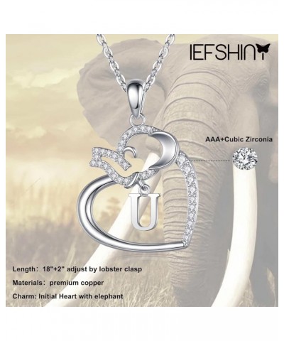 Elephant Gifts Elephant Necklaces for Women, Good Luck Elephant Love Heart Pendant Necklace Lucky Elephant Jewelry for Women ...