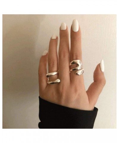 Adjustable Sterling Silver Rings 925 Double Lines Shape Personality Ring Fine Jewelry for Women Party Accessories $10.79 Rings