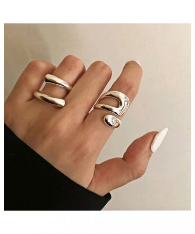 Adjustable Sterling Silver Rings 925 Double Lines Shape Personality Ring Fine Jewelry for Women Party Accessories $10.79 Rings