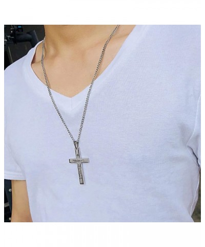 Stainless Steel Bible Verse Philipians 4:13 Cross Charm Pendant Necklace with I can do all things through christ who strength...