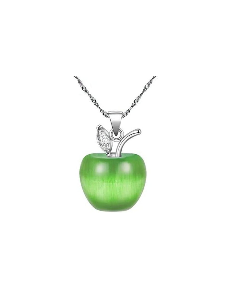 Cute Apple Pendant Necklace, Brown Coffee Color, Thanksgiving Jewelry Gifts for Women Daughter YL007-2D Linght Green $6.95 Ne...