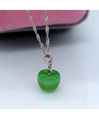 Cute Apple Pendant Necklace, Brown Coffee Color, Thanksgiving Jewelry Gifts for Women Daughter YL007-2D Linght Green $6.95 Ne...